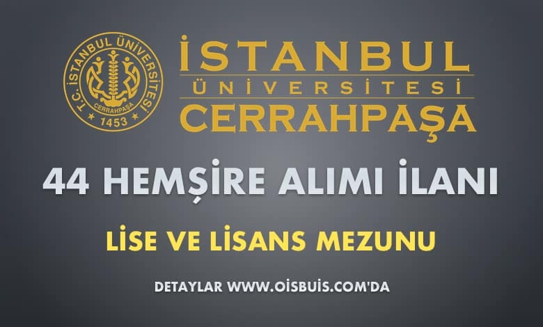 İstanbul Üniversitesi Cerrahpaşa Sözleşmeli 44 Hemşire Alımı