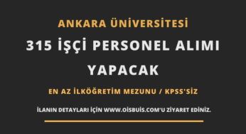 Ankara Üniversitesi 315 İşçi Personel Alımı Yapacak