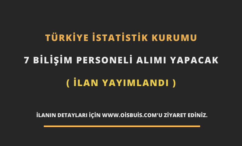 Türkiye İstatistik Kurumu 7 Bilişim Personeli Alımı