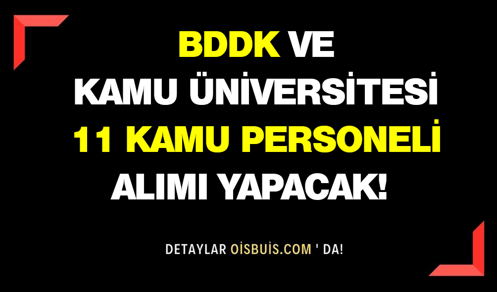 BDDK Ve Kamu Üniversitesi 11 Kamu Personeli Alımı Yapacak!