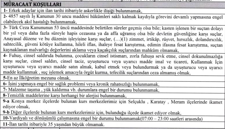 Konya Kültür Aş. En Az İlkokul Mezunu 128 İşçi Alımı Yapacak!