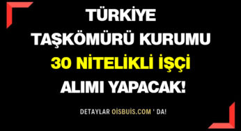 Türkiye Taşkömürü Kurumu 30 Nitelikli İşçi Alımı Yapacak!