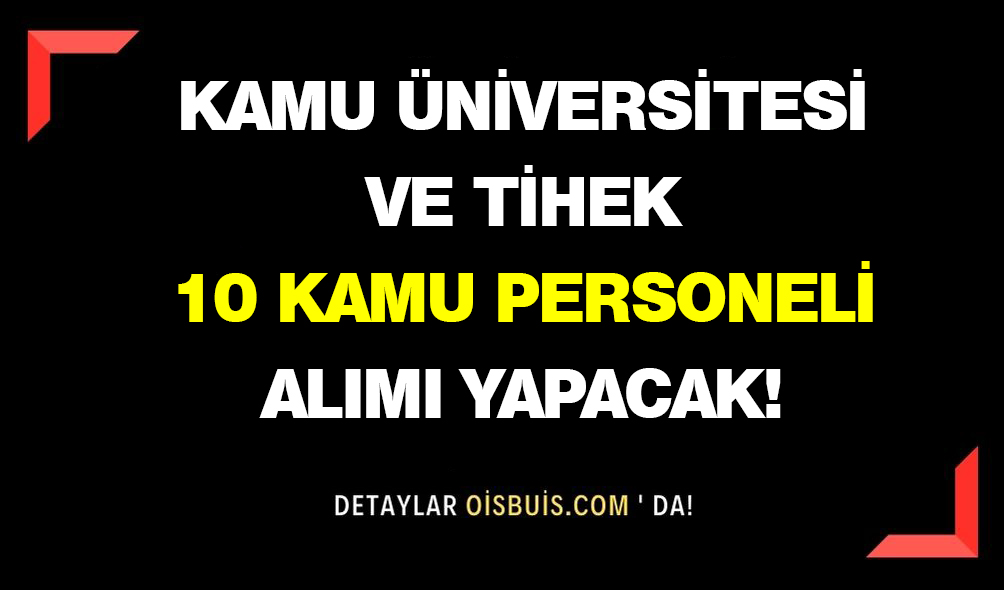 Kamu Üniversitesi ve TİHEK 10 Kamu Personeli Alımı Yapacak!