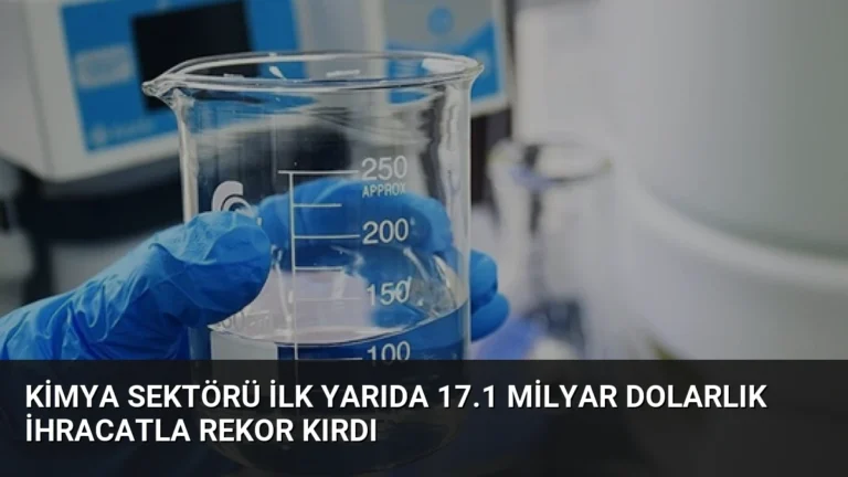Kimya Sektörü İlk Yarıda 17.1 Milyar Dolarlık İhracatla Rekor Kırdı
